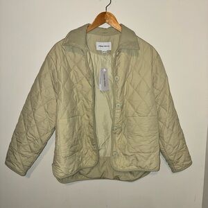 Urban Revivo Women's Quilted Bomber Jacket in Light Olive NWT